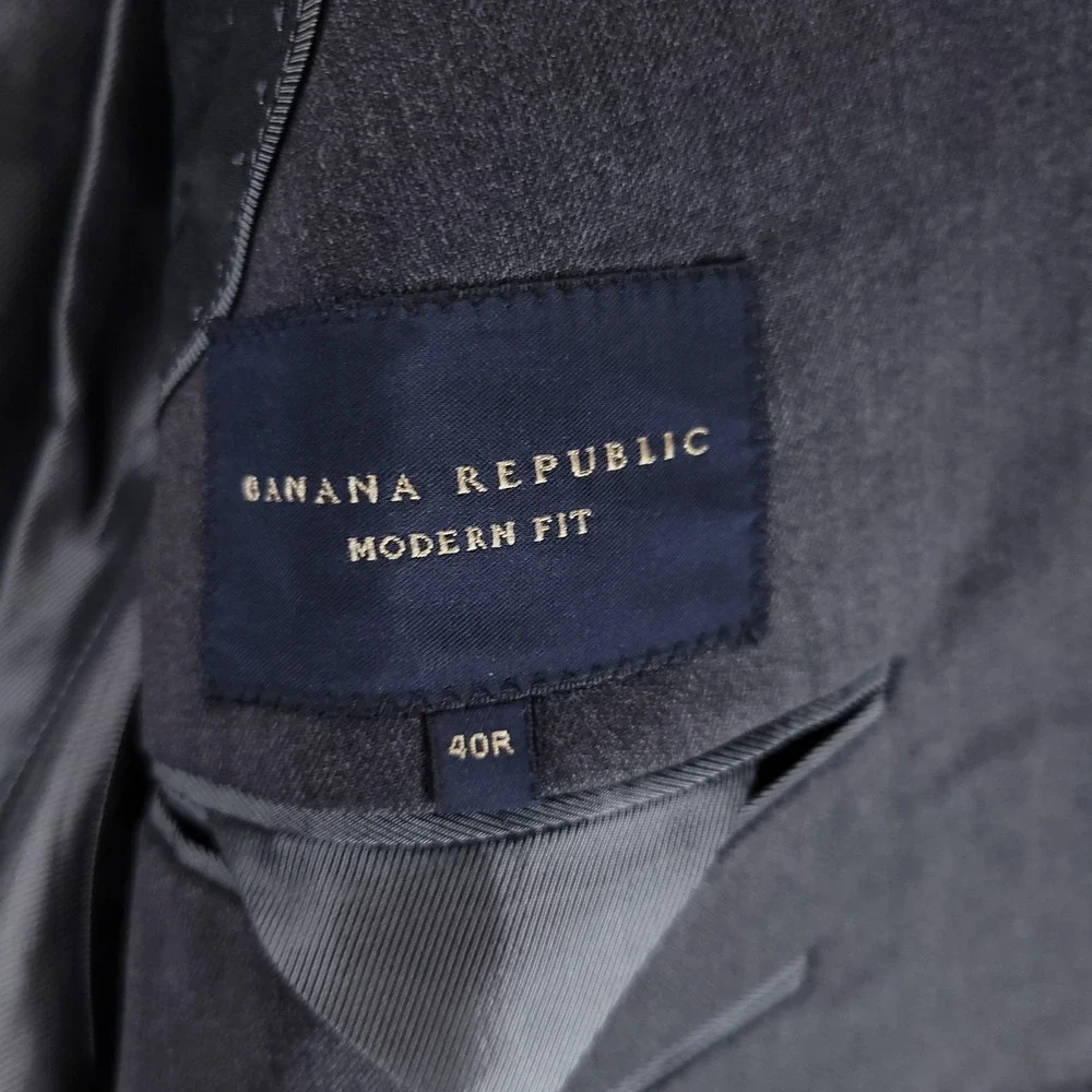 Banana Republic Suit Jacket Mens 40R Gray Wool Modern Fit Cerruti Canada Office